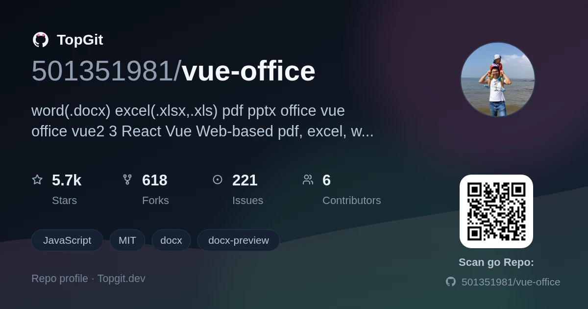 TopGit repo profile image for 501351981/vue-office