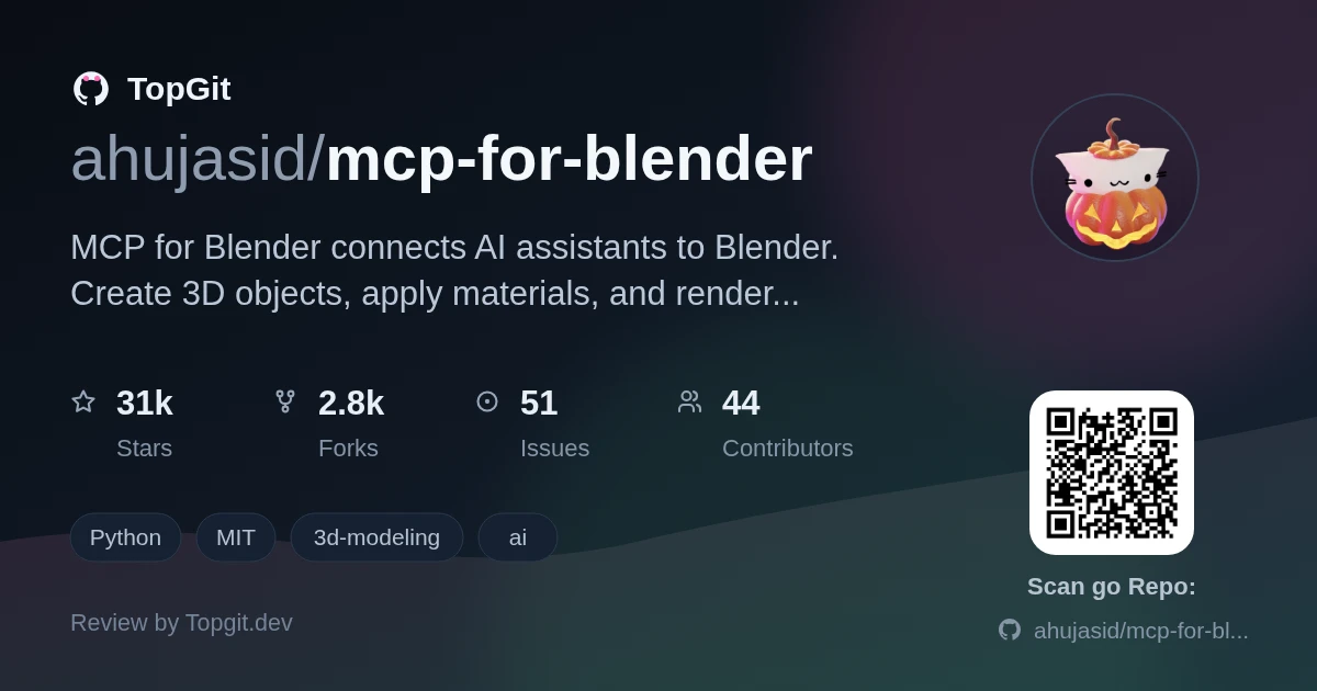 TopGit review image for ahujasid/mcp-for-blender