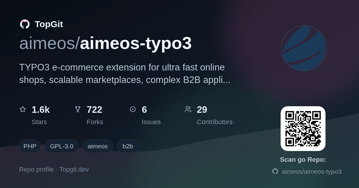 TopGit repo profile image for aimeos/aimeos-typo3