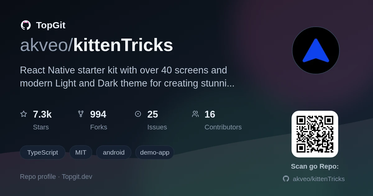 TopGit repo profile image for akveo/kittenTricks