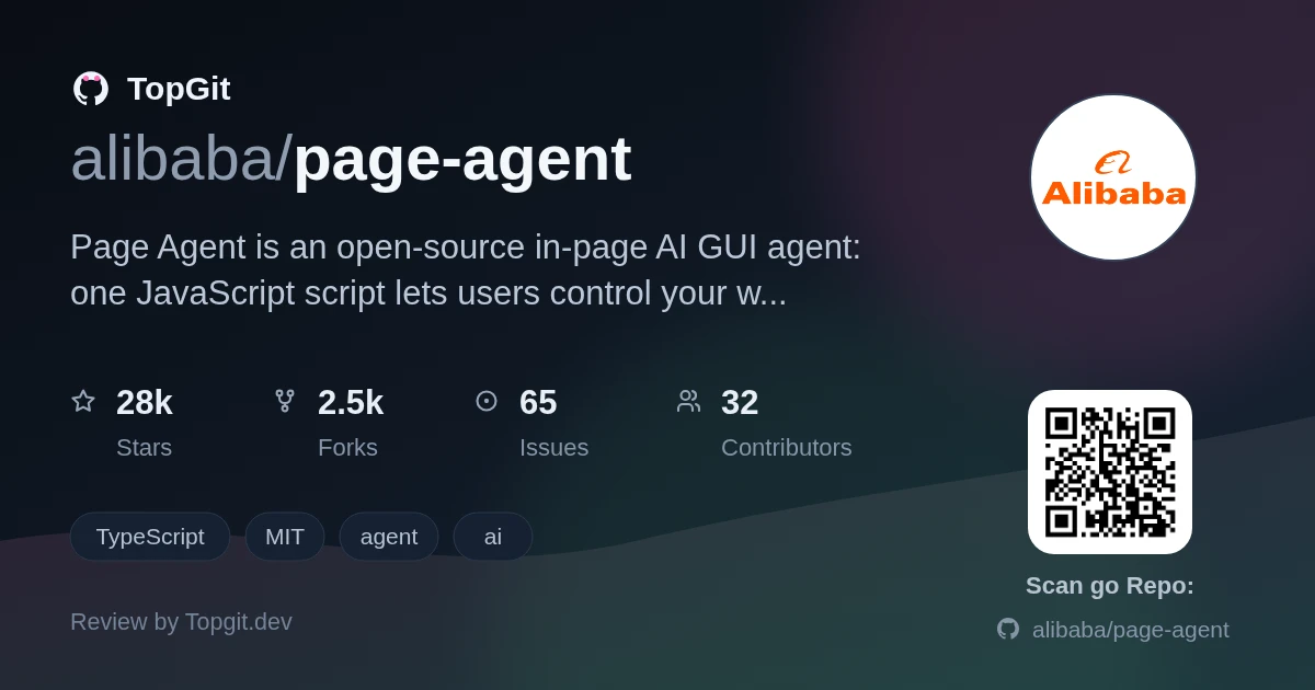 TopGit review image for alibaba/page-agent