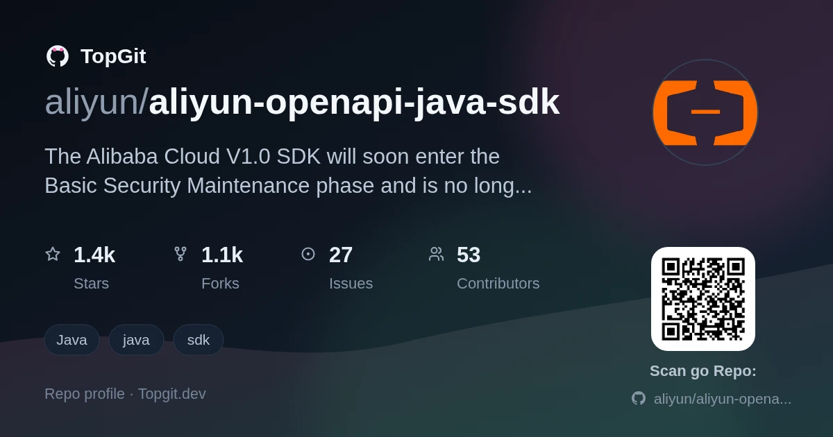 TopGit repo profile image for aliyun/aliyun-openapi-java-sdk
