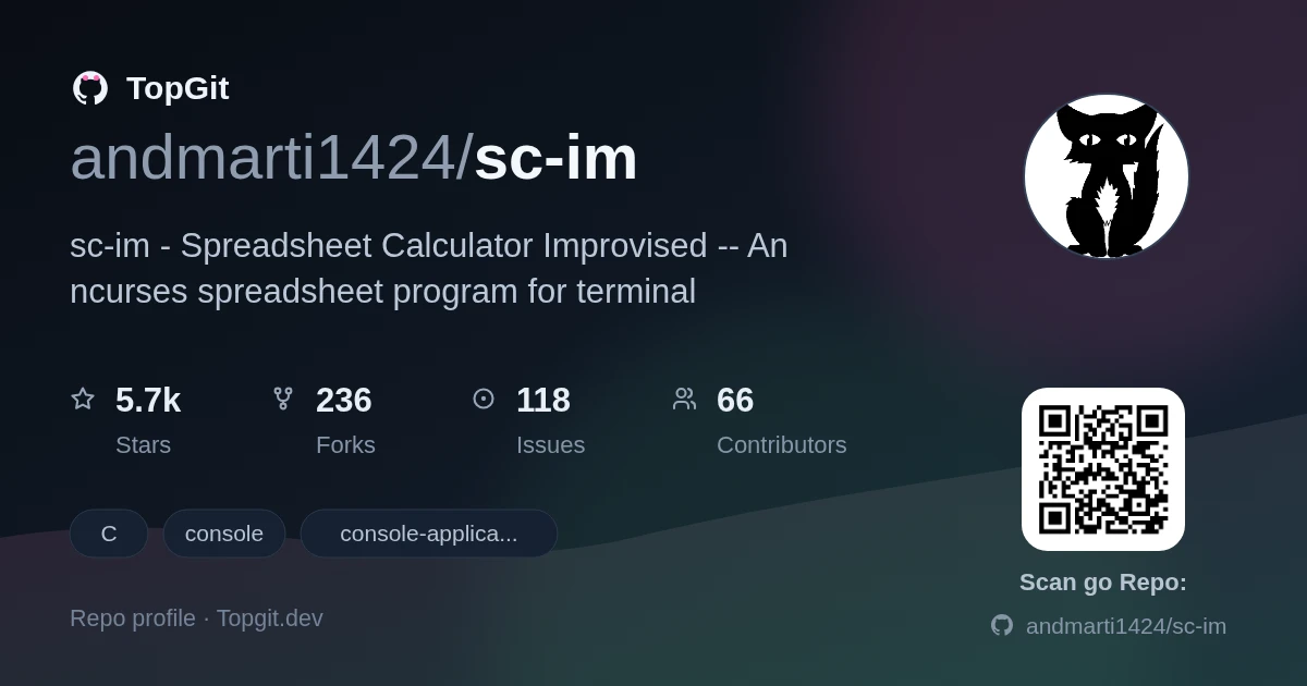 TopGit repo profile image for andmarti1424/sc-im