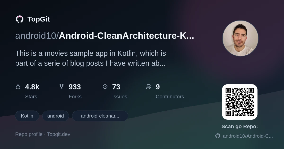 TopGit repo profile image for android10/Android-CleanArchitecture-Kotlin