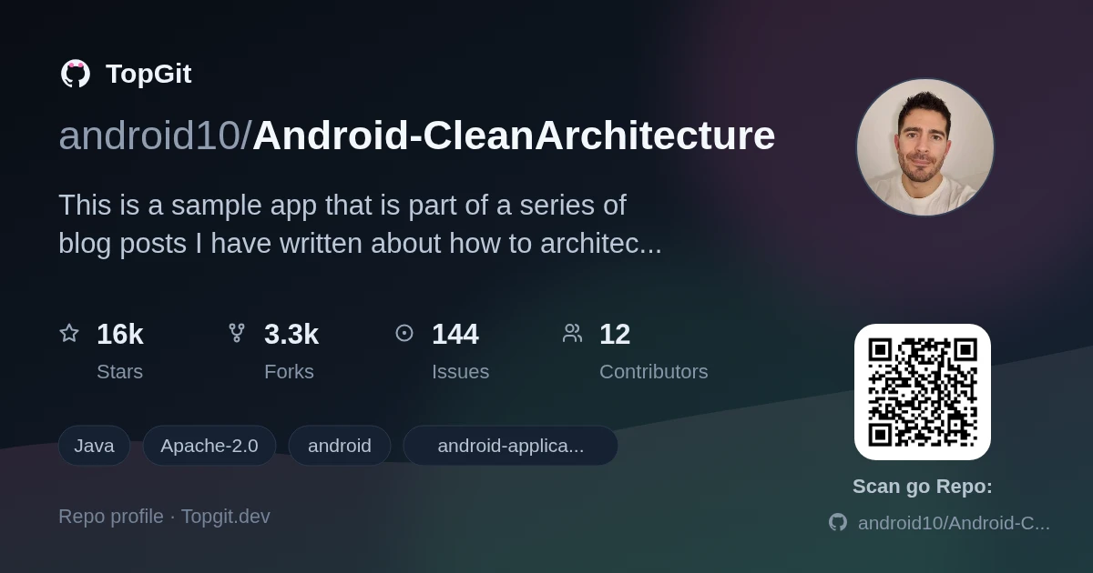 TopGit repo profile image for android10/Android-CleanArchitecture