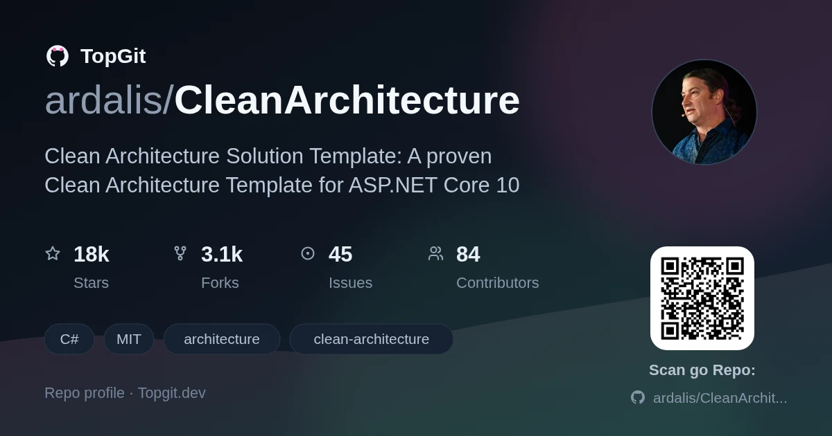 TopGit repo profile image for ardalis/CleanArchitecture