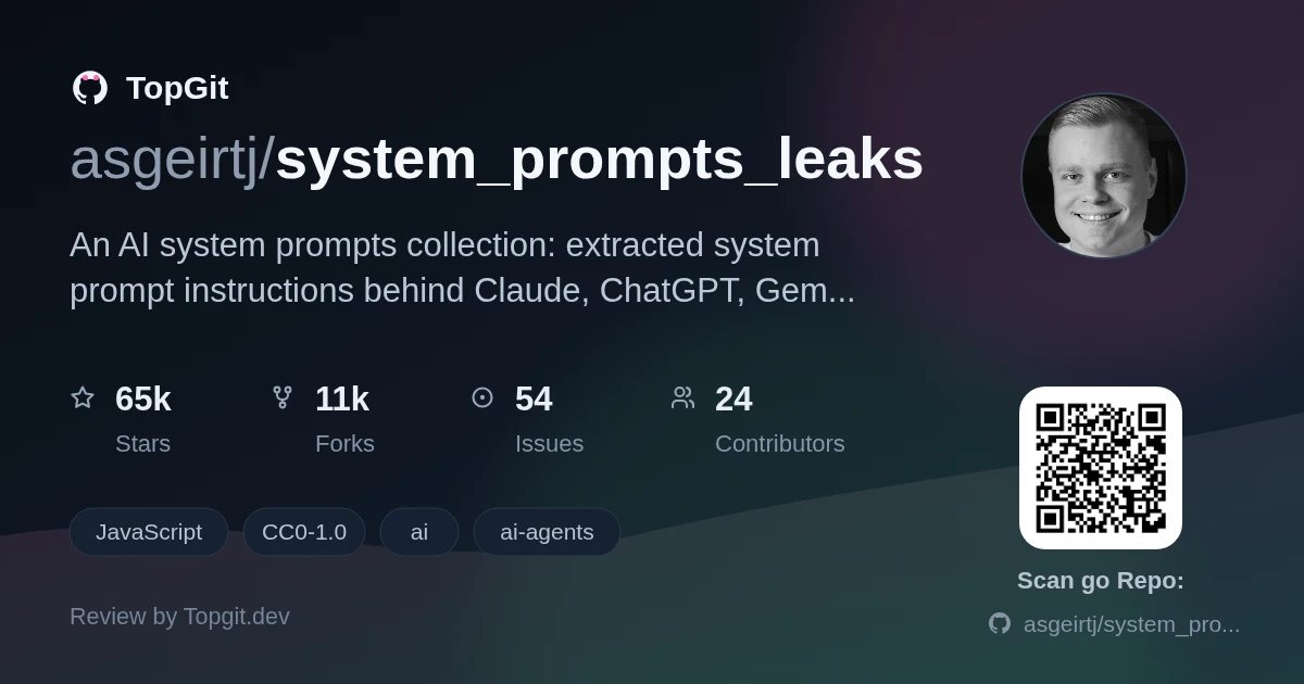 TopGit review image for asgeirtj/system_prompts_leaks