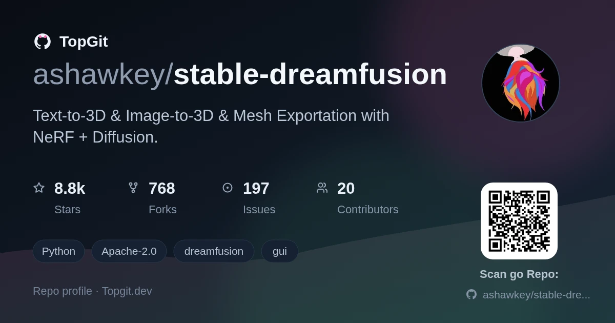 TopGit repo profile image for ashawkey/stable-dreamfusion