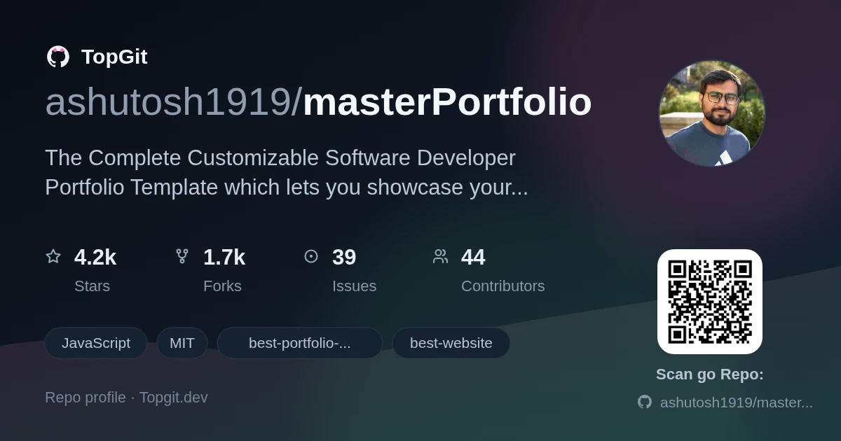 TopGit repo profile image for ashutosh1919/masterPortfolio