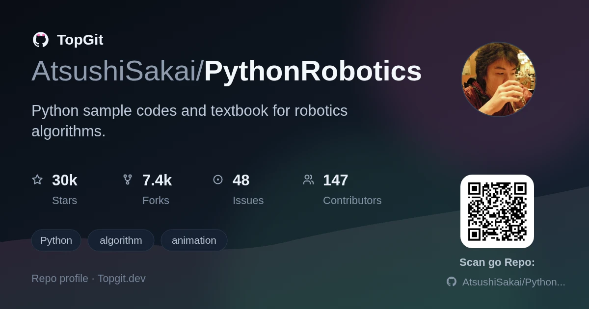TopGit repo profile image for AtsushiSakai/PythonRobotics