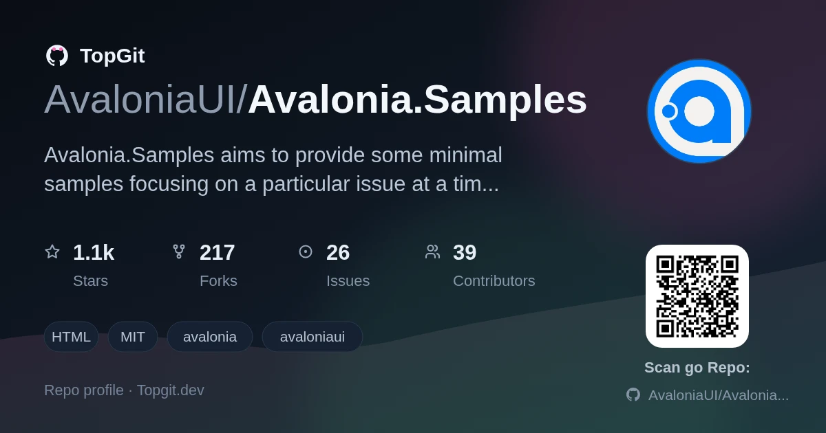 TopGit repo profile image for AvaloniaUI/Avalonia.Samples