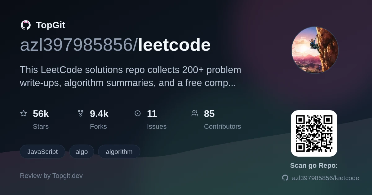 TopGit review image for azl397985856/leetcode