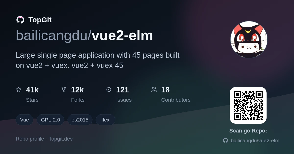TopGit repo profile image for bailicangdu/vue2-elm
