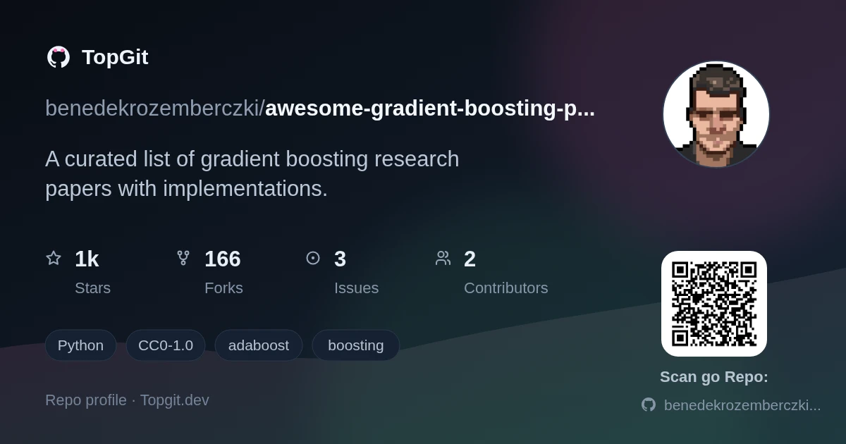 TopGit repo profile image for benedekrozemberczki/awesome-gradient-boosting-papers