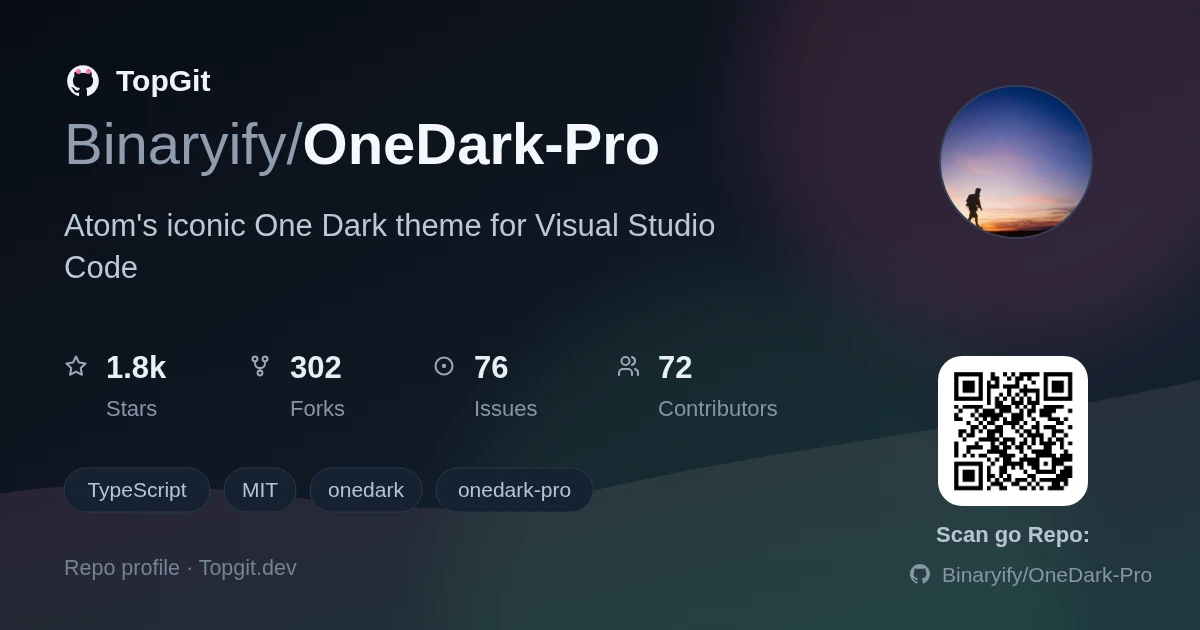 TopGit repo profile image for Binaryify/OneDark-Pro