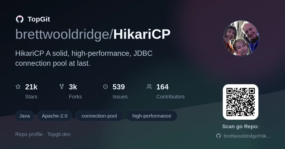 TopGit repo profile image for brettwooldridge/HikariCP