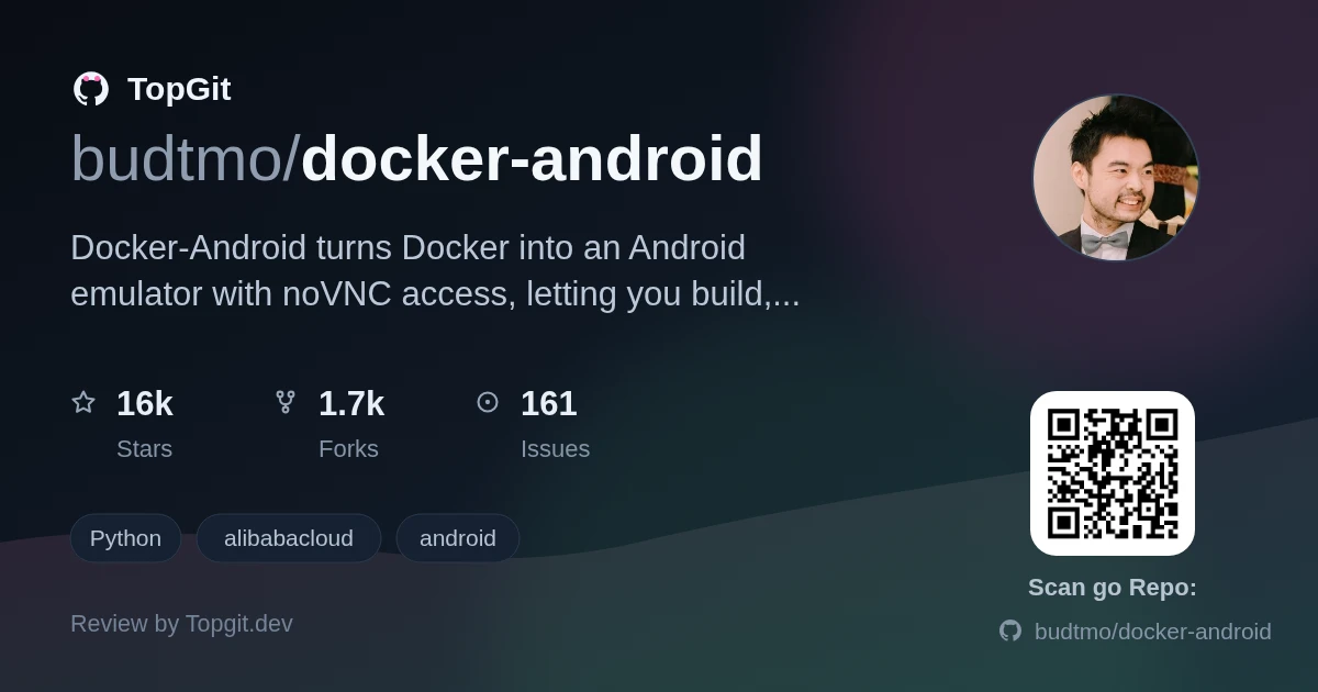 TopGit review image for budtmo/docker-android