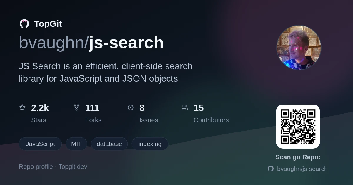 TopGit repo profile image for bvaughn/js-search