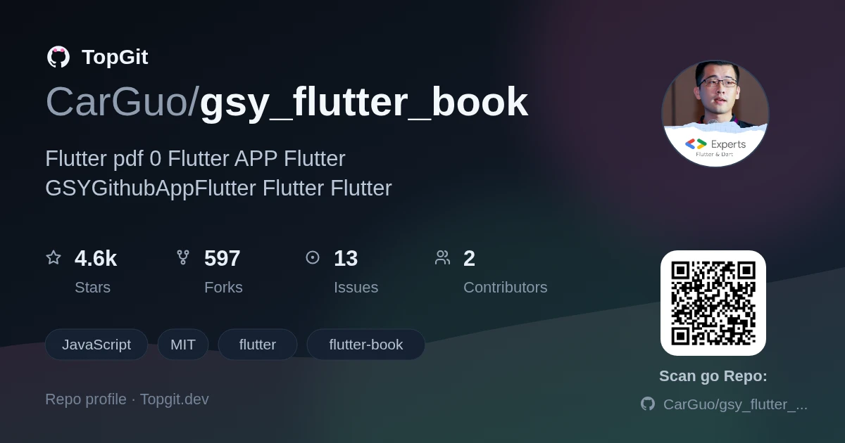 TopGit repo profile image for CarGuo/gsy_flutter_book