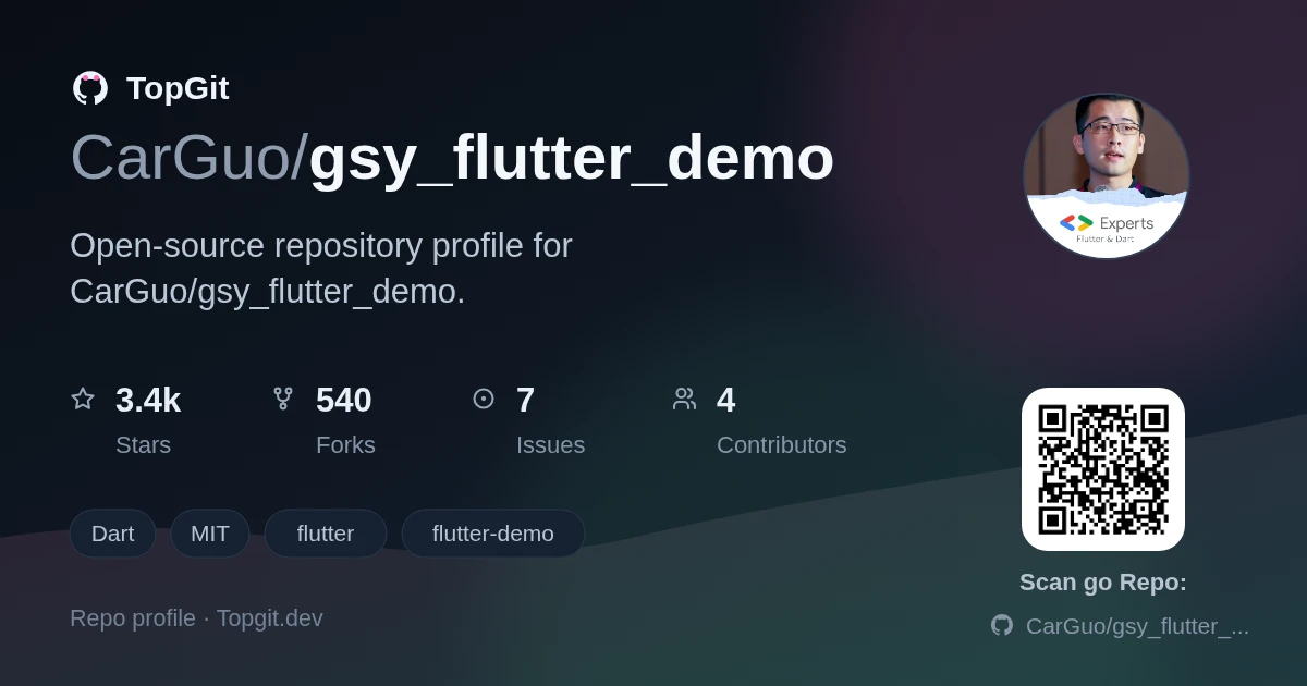 TopGit repo profile image for CarGuo/gsy_flutter_demo
