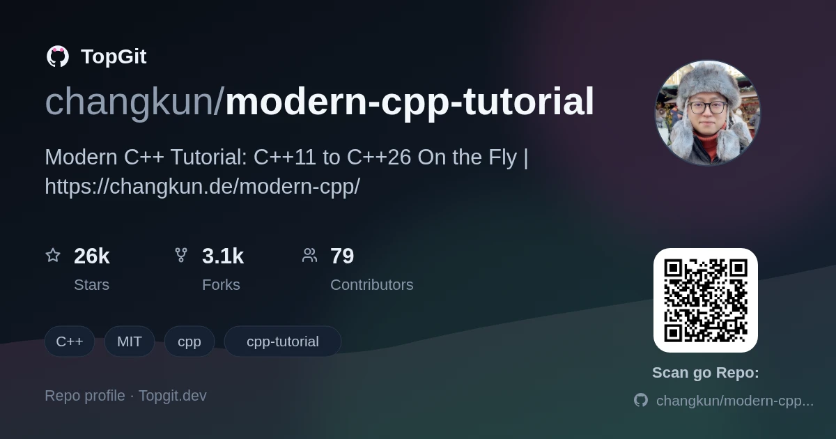 TopGit repo profile image for changkun/modern-cpp-tutorial