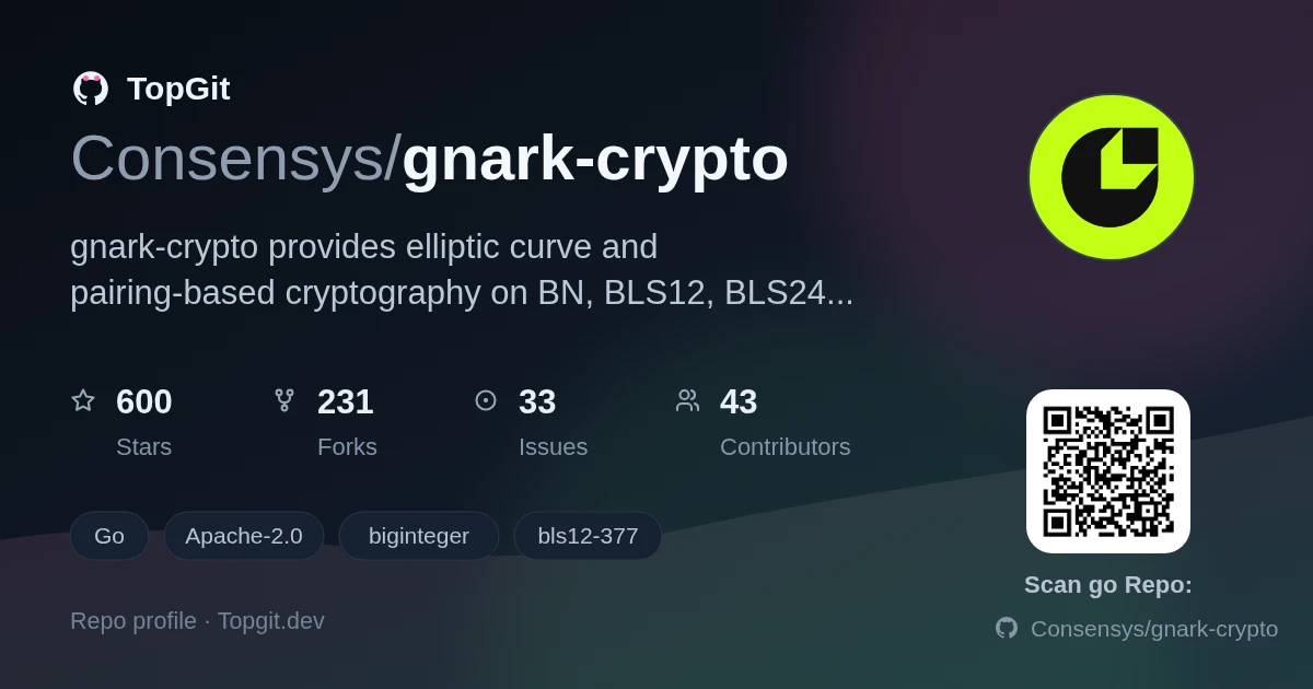 TopGit repo profile image for Consensys/gnark-crypto