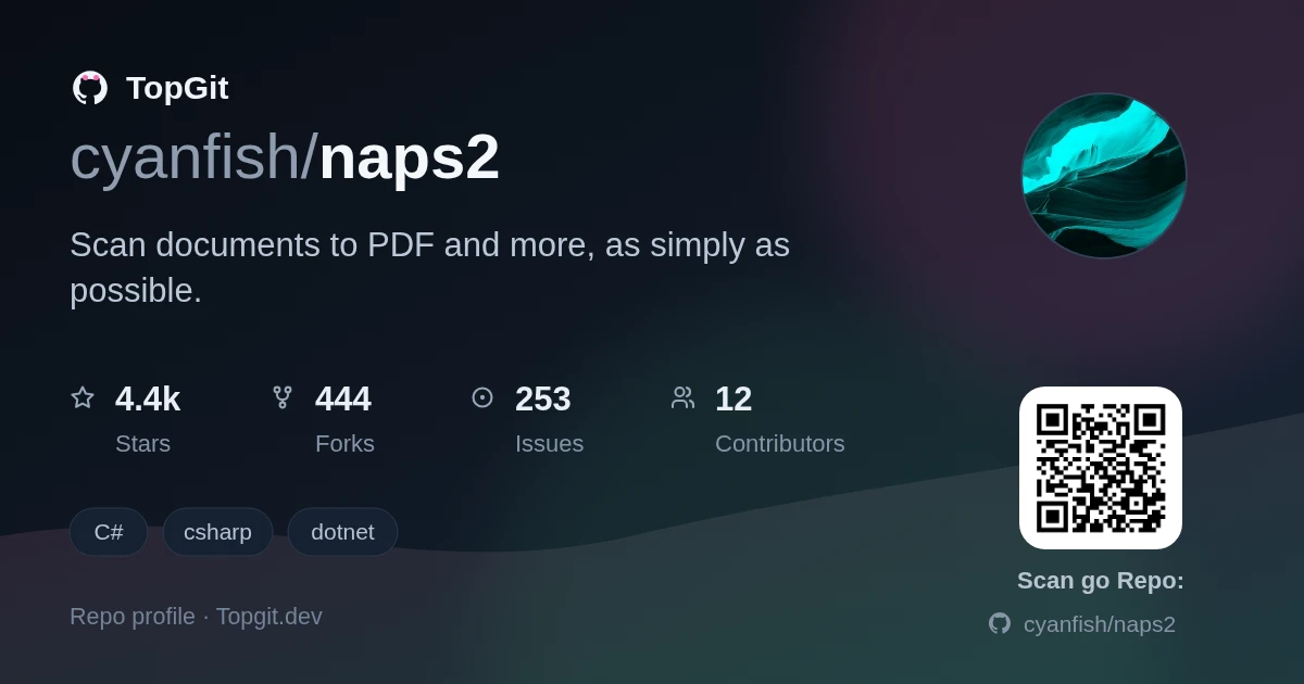 TopGit repo profile image for cyanfish/naps2