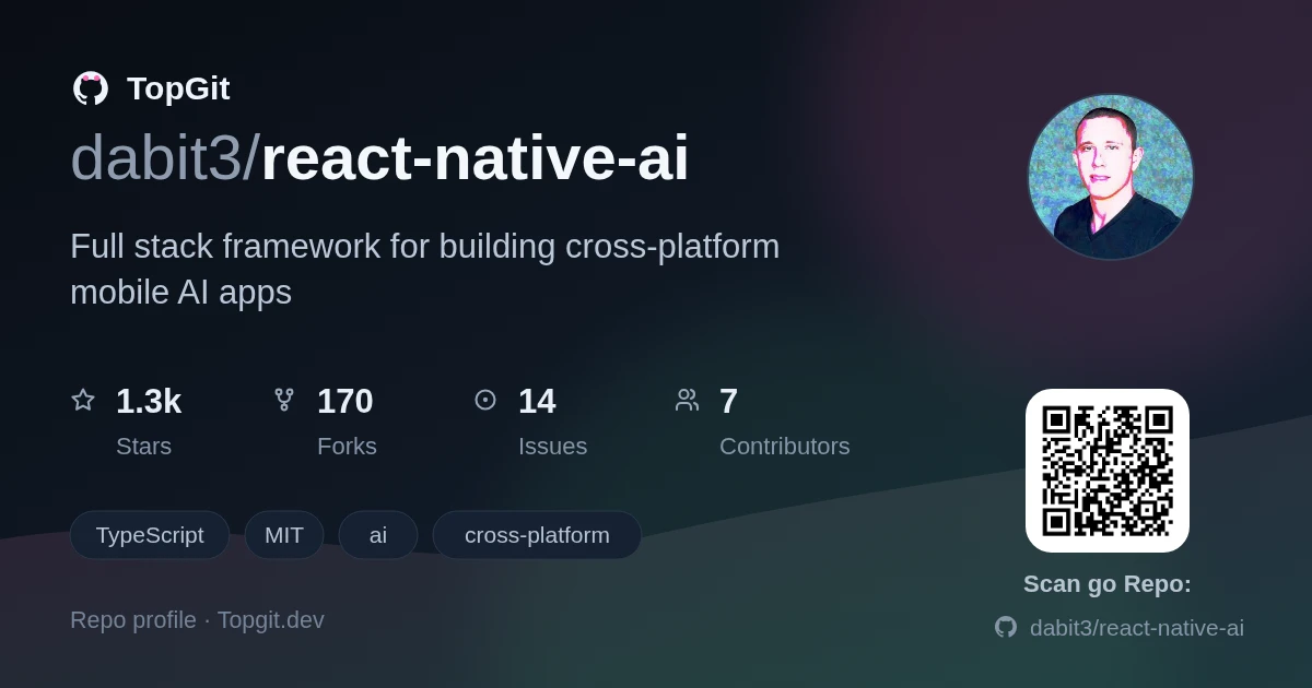 TopGit repo profile image for dabit3/react-native-ai