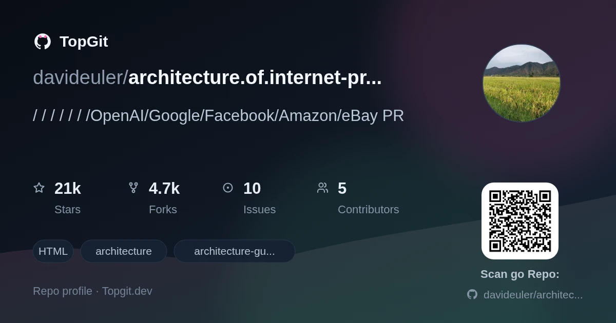 TopGit repo profile image for davideuler/architecture.of.internet-product