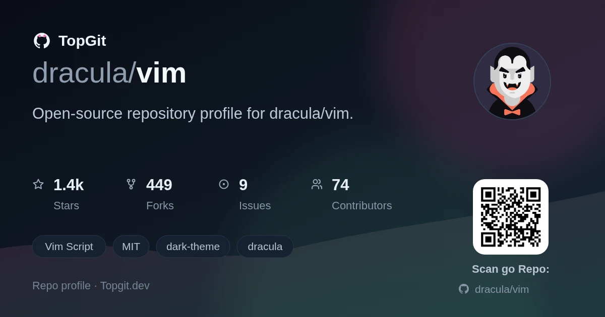 TopGit repo profile image for dracula/vim