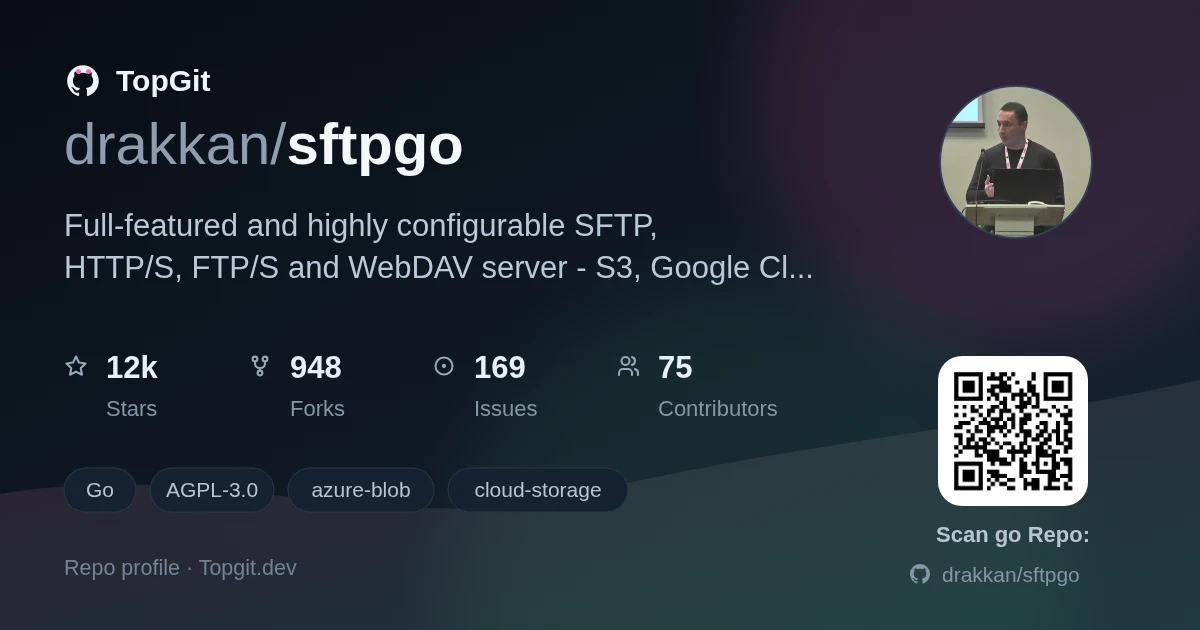 TopGit repo profile image for drakkan/sftpgo