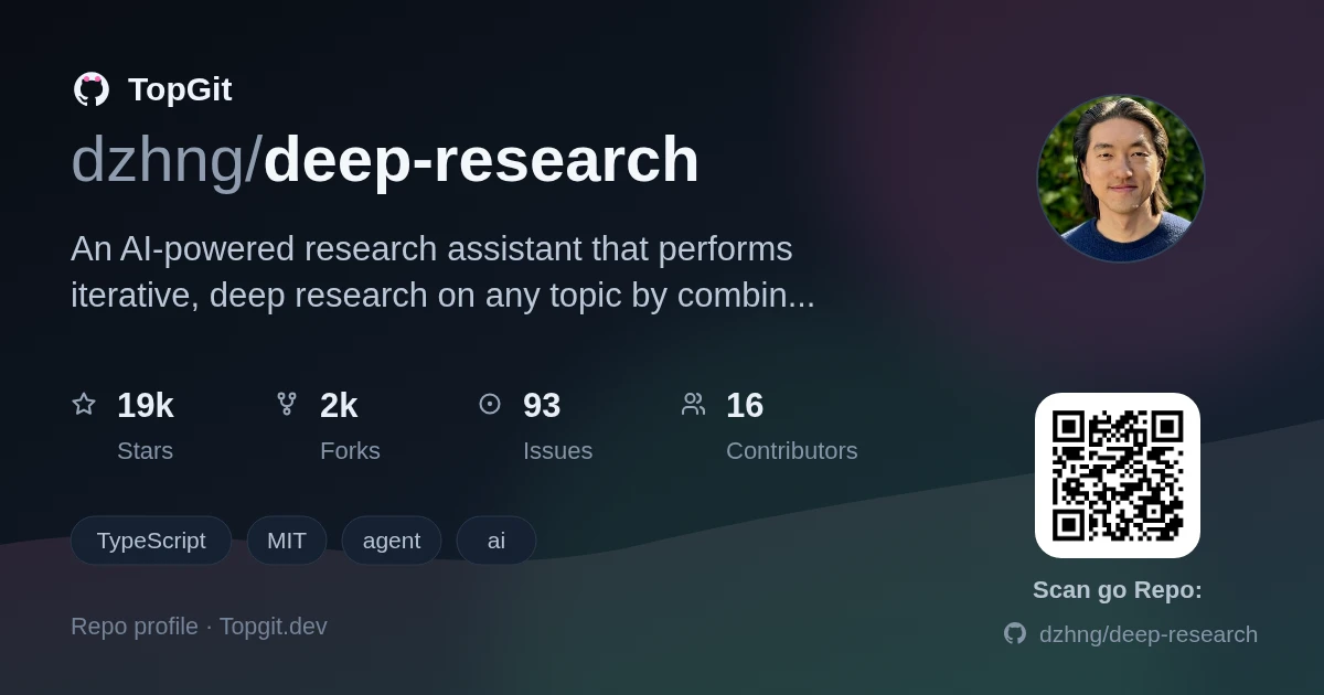 TopGit repo profile image for dzhng/deep-research