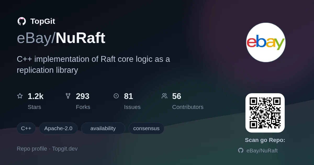 TopGit repo profile image for eBay/NuRaft