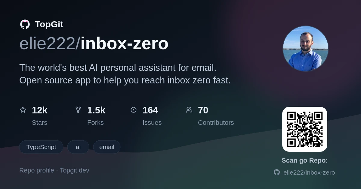 TopGit repo profile image for elie222/inbox-zero