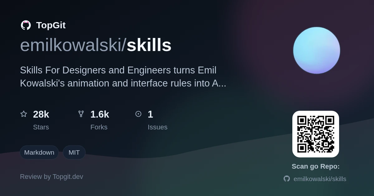 TopGit review image for emilkowalski/skills