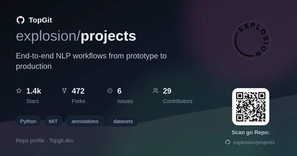 TopGit repo profile image for explosion/projects