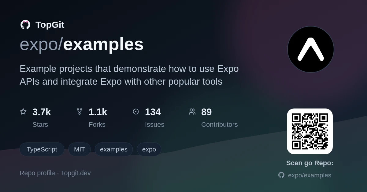 TopGit repo profile image for expo/examples