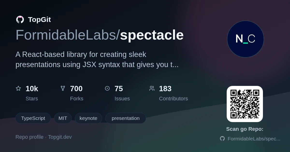 TopGit repo profile image for FormidableLabs/spectacle