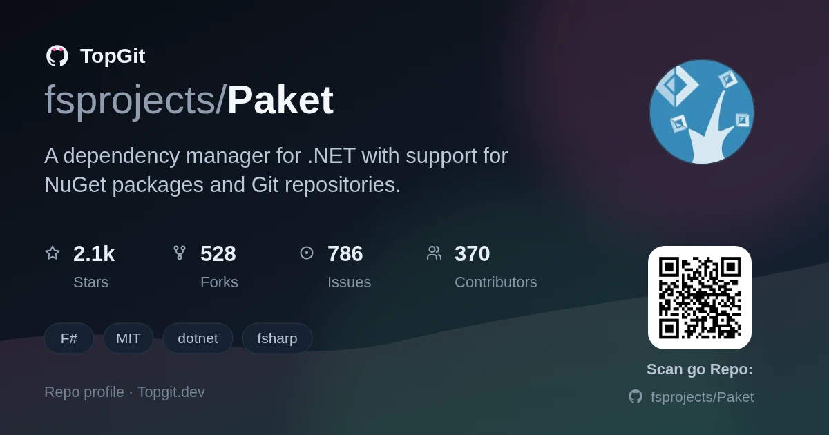TopGit repo profile image for fsprojects/Paket