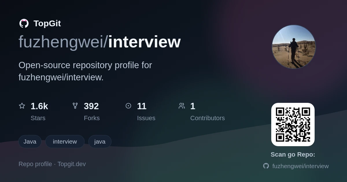 TopGit repo profile image for fuzhengwei/interview