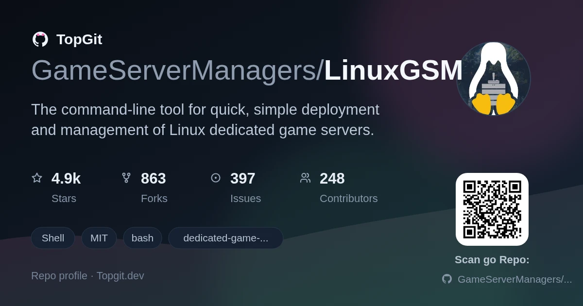 TopGit repo profile image for GameServerManagers/LinuxGSM
