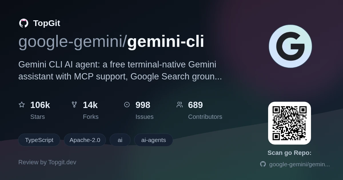 TopGit review image for google-gemini/gemini-cli