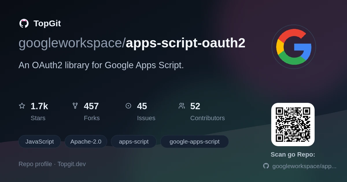 TopGit repo profile image for googleworkspace/apps-script-oauth2