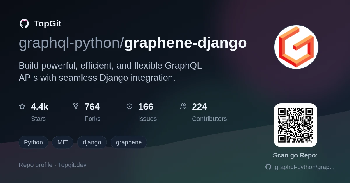 TopGit repo profile image for graphql-python/graphene-django