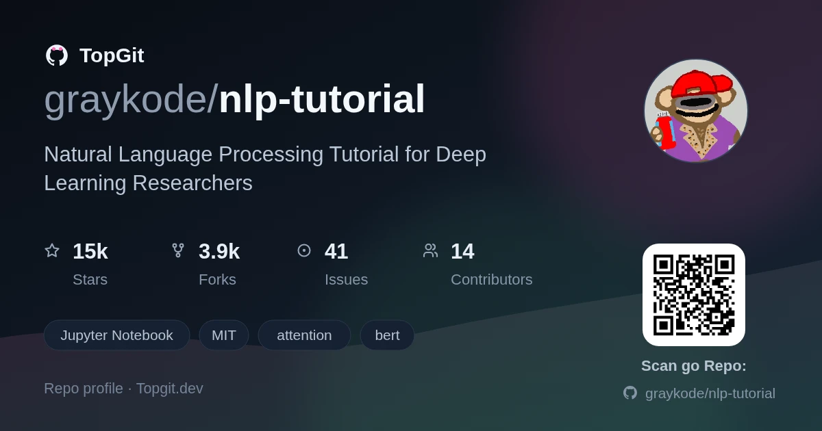 TopGit repo profile image for graykode/nlp-tutorial