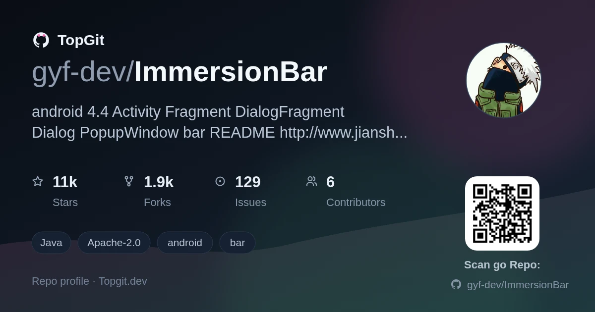 TopGit repo profile image for gyf-dev/ImmersionBar