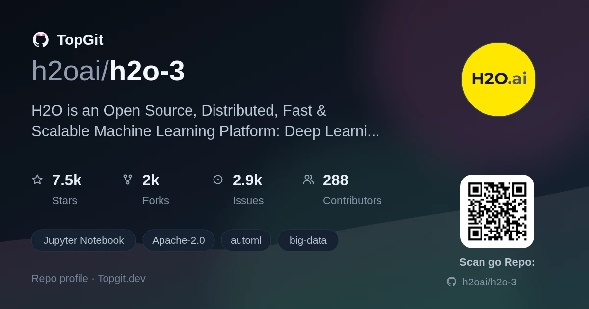 TopGit repo profile image for h2oai/h2o-3