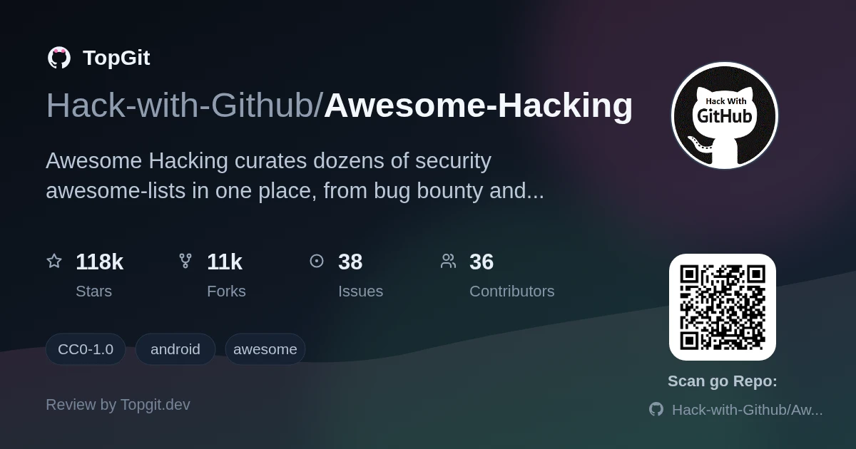 TopGit review image for Hack-with-Github/Awesome-Hacking