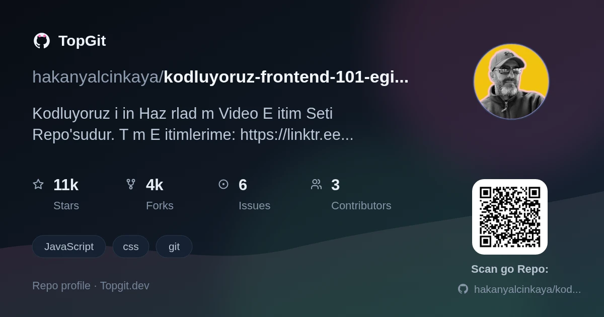 TopGit repo profile image for hakanyalcinkaya/kodluyoruz-frontend-101-egitimi