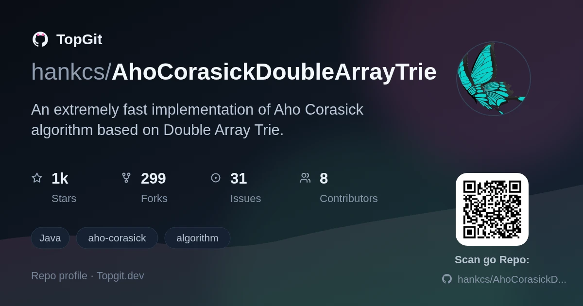 TopGit repo profile image for hankcs/AhoCorasickDoubleArrayTrie